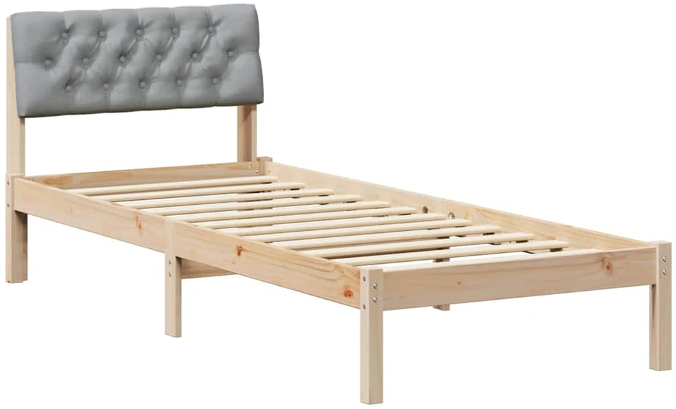 Lova Lovos rėmas Ruda ir šviesiai pilka 75 x 190 cm Pušies masyvas