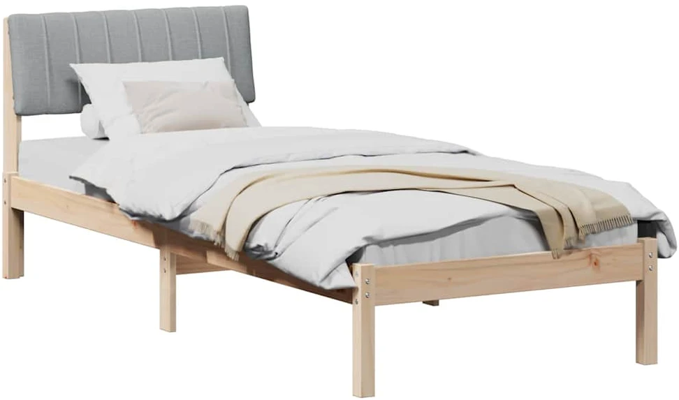 Lova Lovos rėmas Ruda ir šviesiai pilka 75 x 190 cm Pušies masyvas