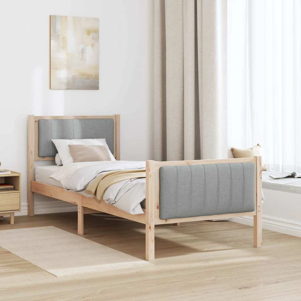 Lova Lovos rėmas Ruda ir šviesiai pilka 75 x 190 cm Pušies masyvas