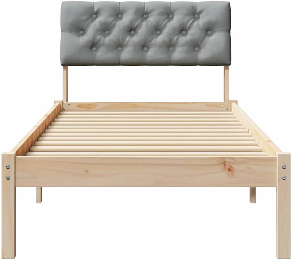 Lova Lovos rėmas Ruda ir šviesiai pilka 80 x 200 cm Pušies masyvas