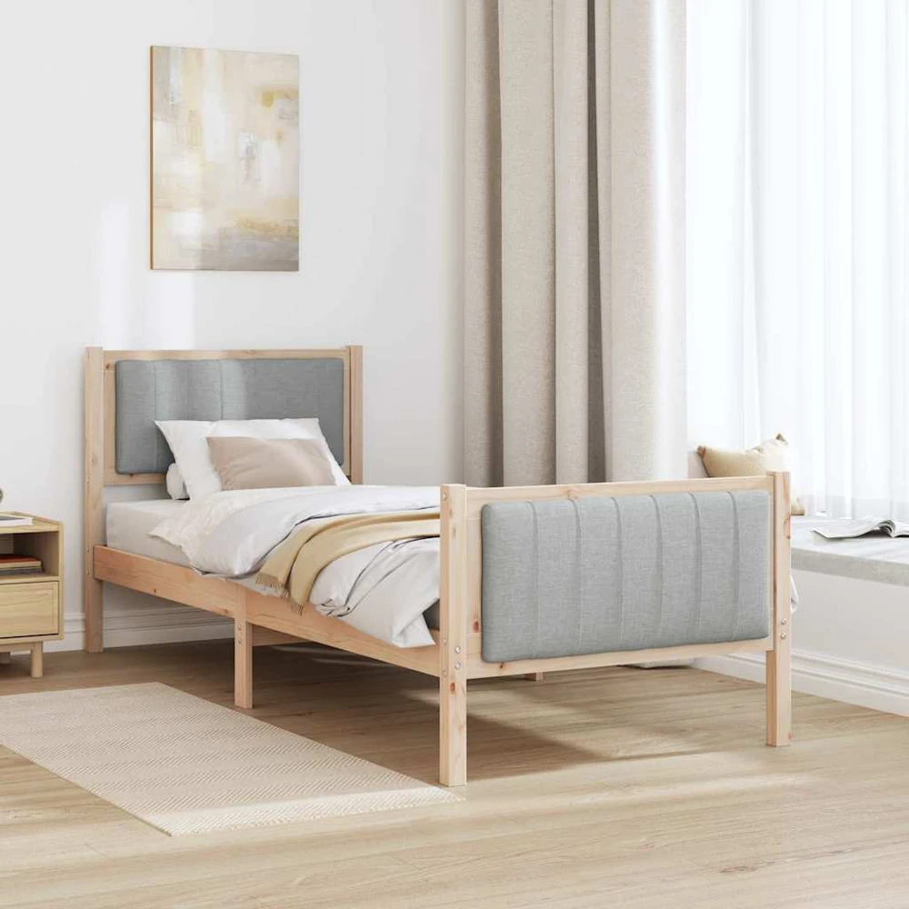 Lova Lovos rėmas Ruda ir šviesiai pilka 80 x 200 cm Pušies masyvas