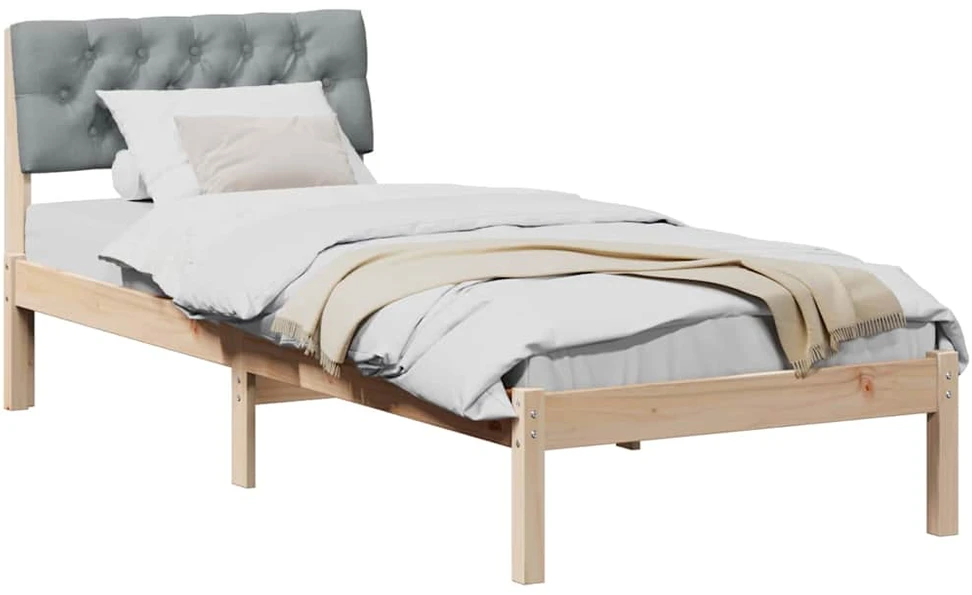 Lova Lovos rėmas Ruda ir šviesiai pilka 80 x 200 cm Pušies masyvas