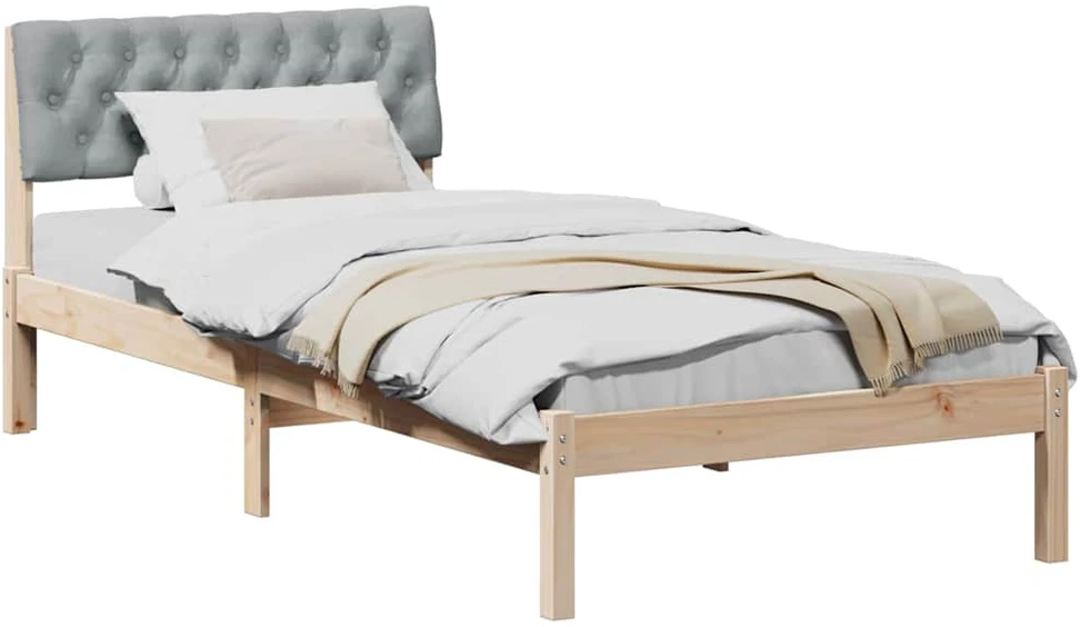 Lova Lovos rėmas Ruda ir šviesiai pilka 90 x 200 cm Pušies masyvas