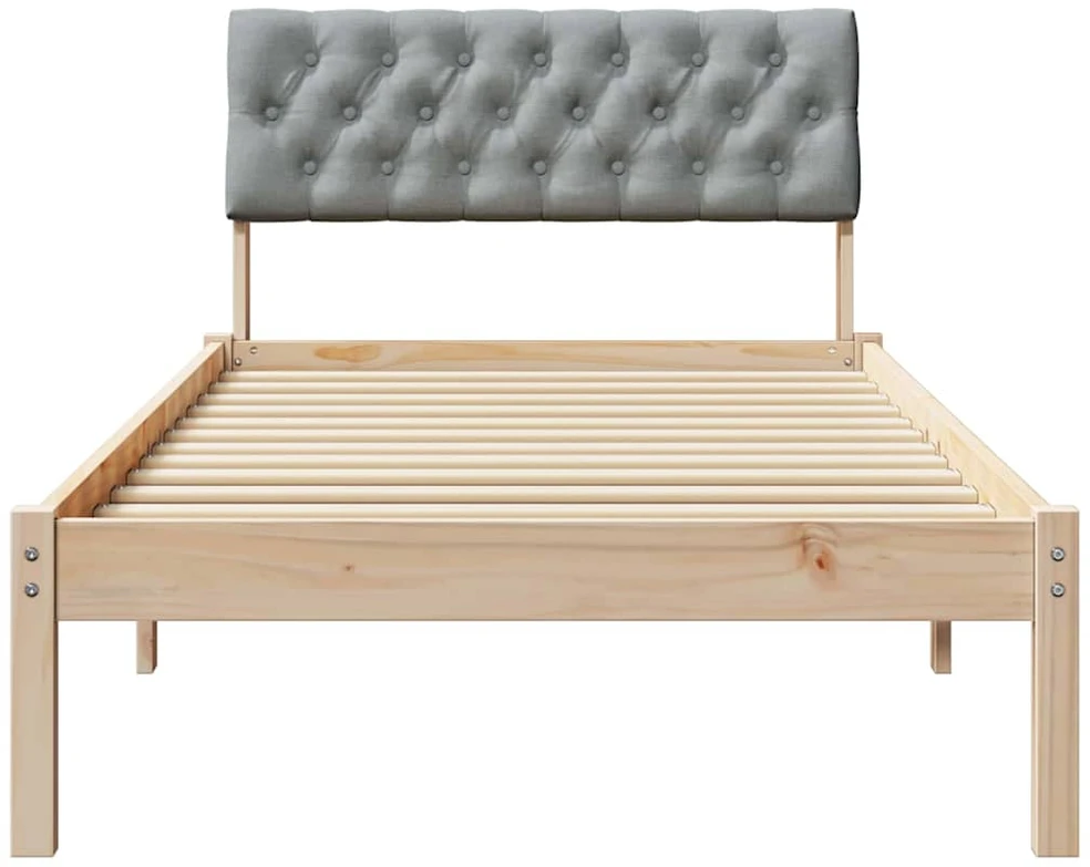 Lova Lovos rėmas Ruda ir šviesiai pilka 90 x 200 cm Pušies masyvas