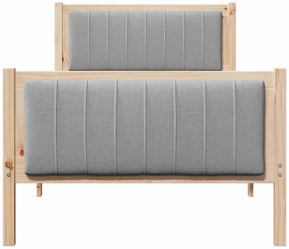 Lova Lovos rėmas Ruda ir šviesiai pilka 90 x 190 cm Pušies masyvas