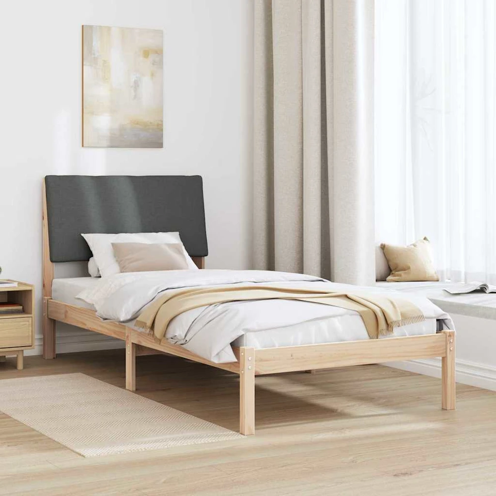 Lova Lovos rėmas ruda ir tamsiai pilka 100 x 200 cm Pušies masyvas