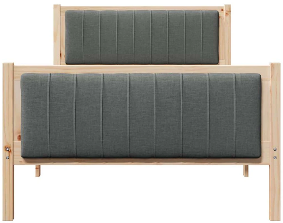 Lova Lovos rėmas ruda ir tamsiai pilka 100 x 200 cm Pušies masyvas