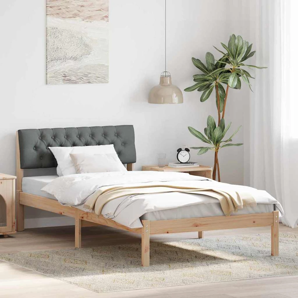Lova Lovos rėmas ruda ir tamsiai pilka 100 x 200 cm Pušies masyvas