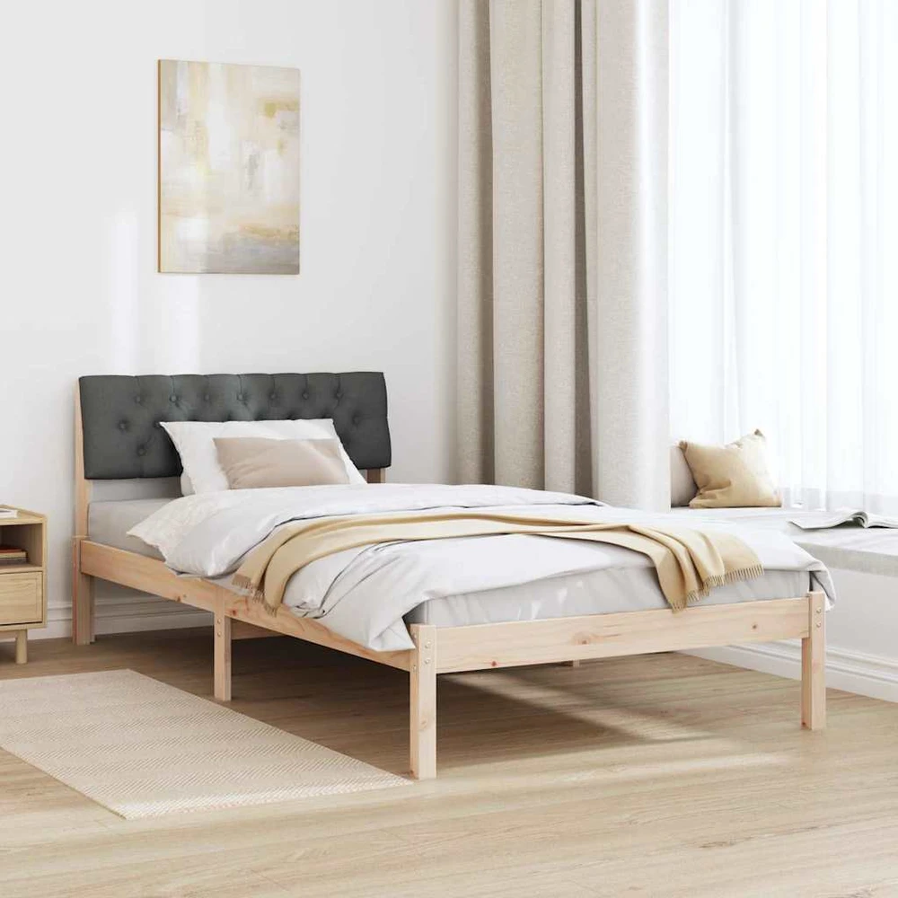 Lova Lovos rėmas ruda ir tamsiai pilka 100 x 200 cm Pušies masyvas