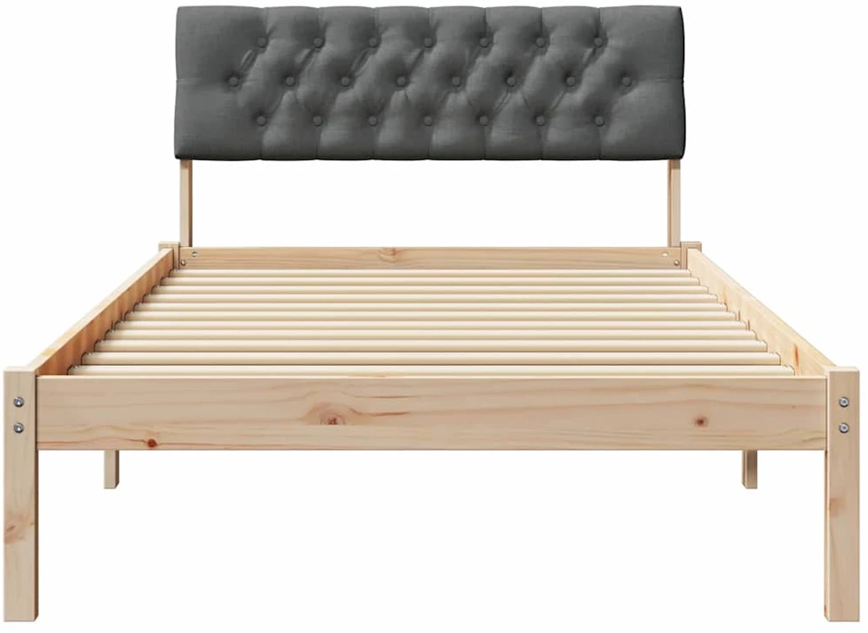 Lova Lovos rėmas ruda ir tamsiai pilka 100 x 200 cm Pušies masyvas
