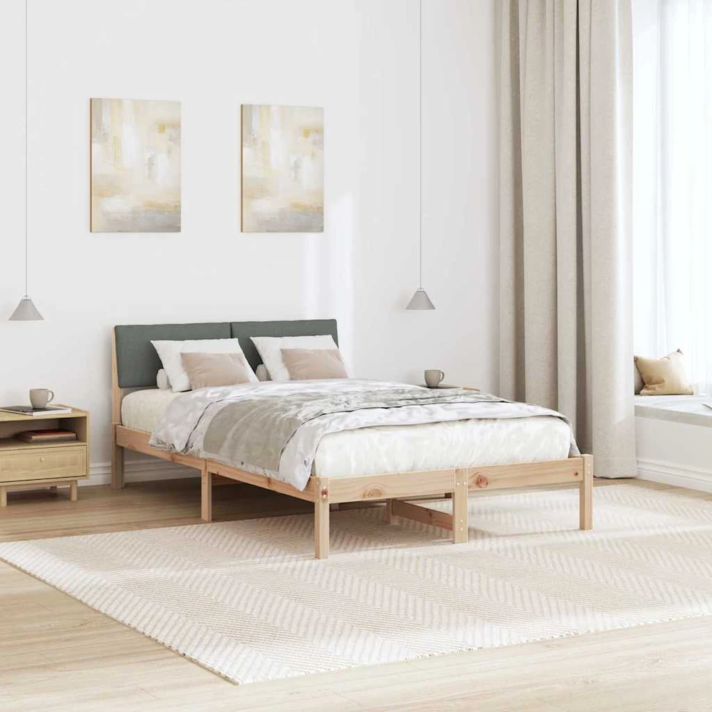 Lova Lovos rėmas ruda ir tamsiai pilka 120 x 200 cm Pušies masyvas