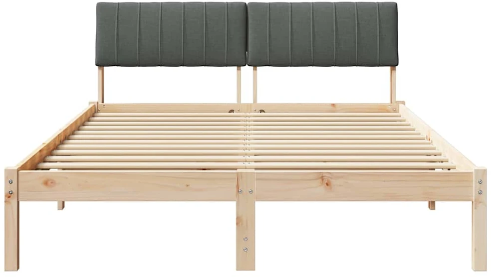 Lova Lovos rėmas ruda ir tamsiai pilka 135 x 190 cm Pušies masyvas