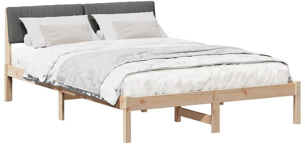 Lova Lovos rėmas ruda ir tamsiai pilka 135 x 190 cm Pušies masyvas