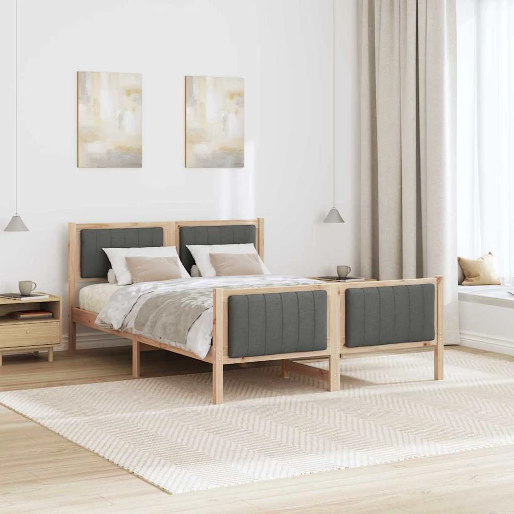 Lovos rėmas ruda ir tamsiai pilka 140 x 200 cm Pušies masyvas