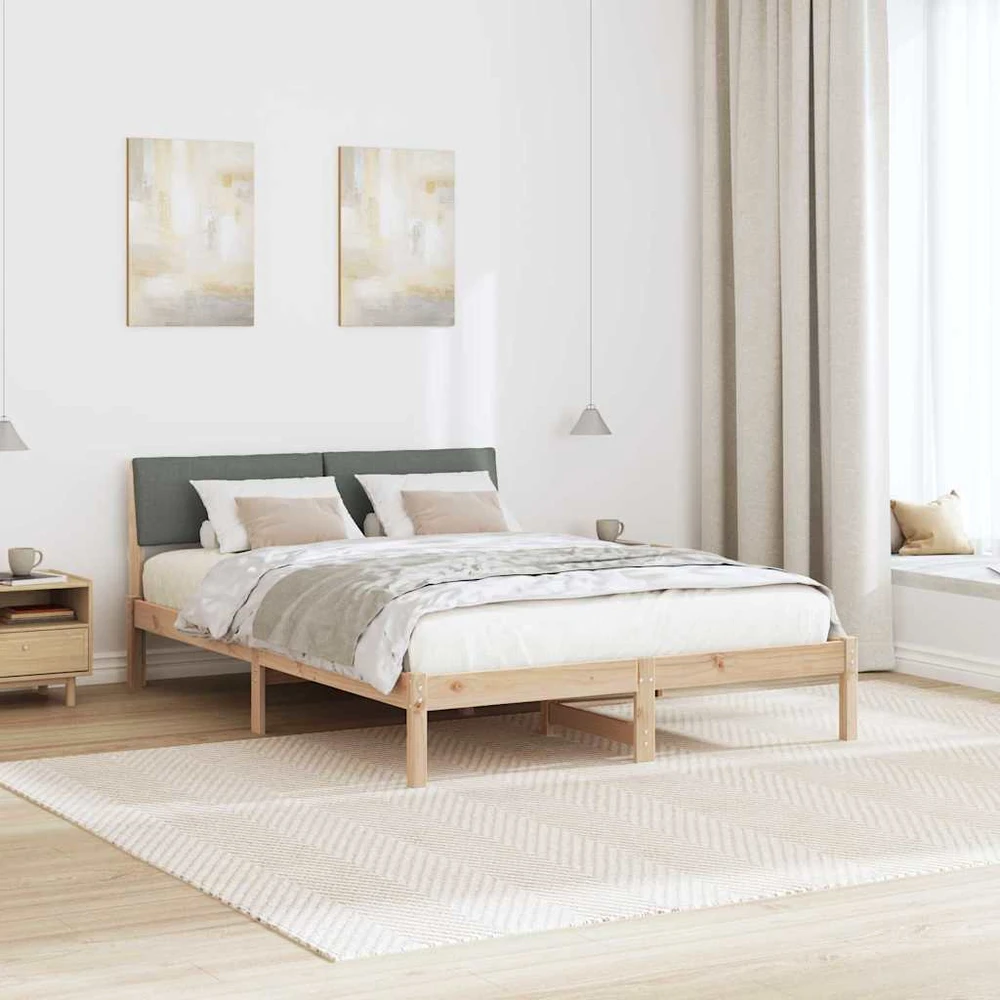 Lovos rėmas ruda ir tamsiai pilka 140 x 200 cm Pušies masyvas