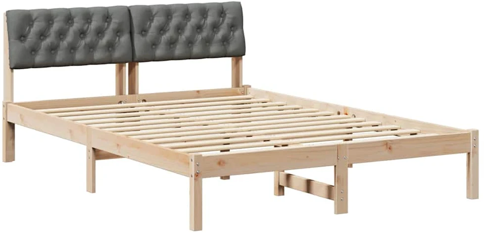 Lovos rėmas ruda ir tamsiai pilka 150 x 200 cm Pušies masyvas