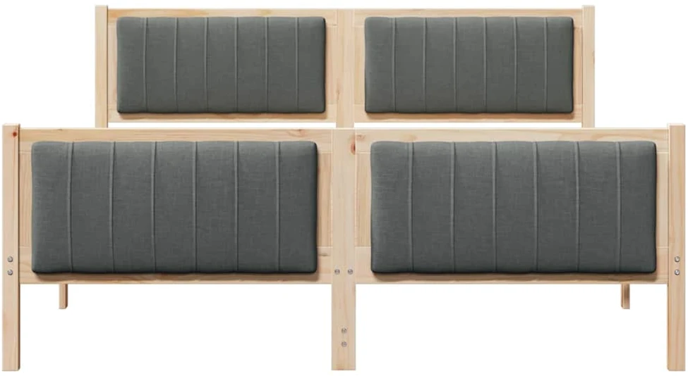 Lovos rėmas ruda ir tamsiai pilka 150 x 200 cm Pušies masyvas