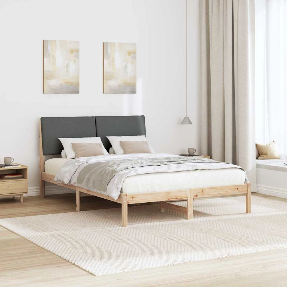 Lovos rėmas ruda ir tamsiai pilka 150 x 200 cm Pušies masyvas