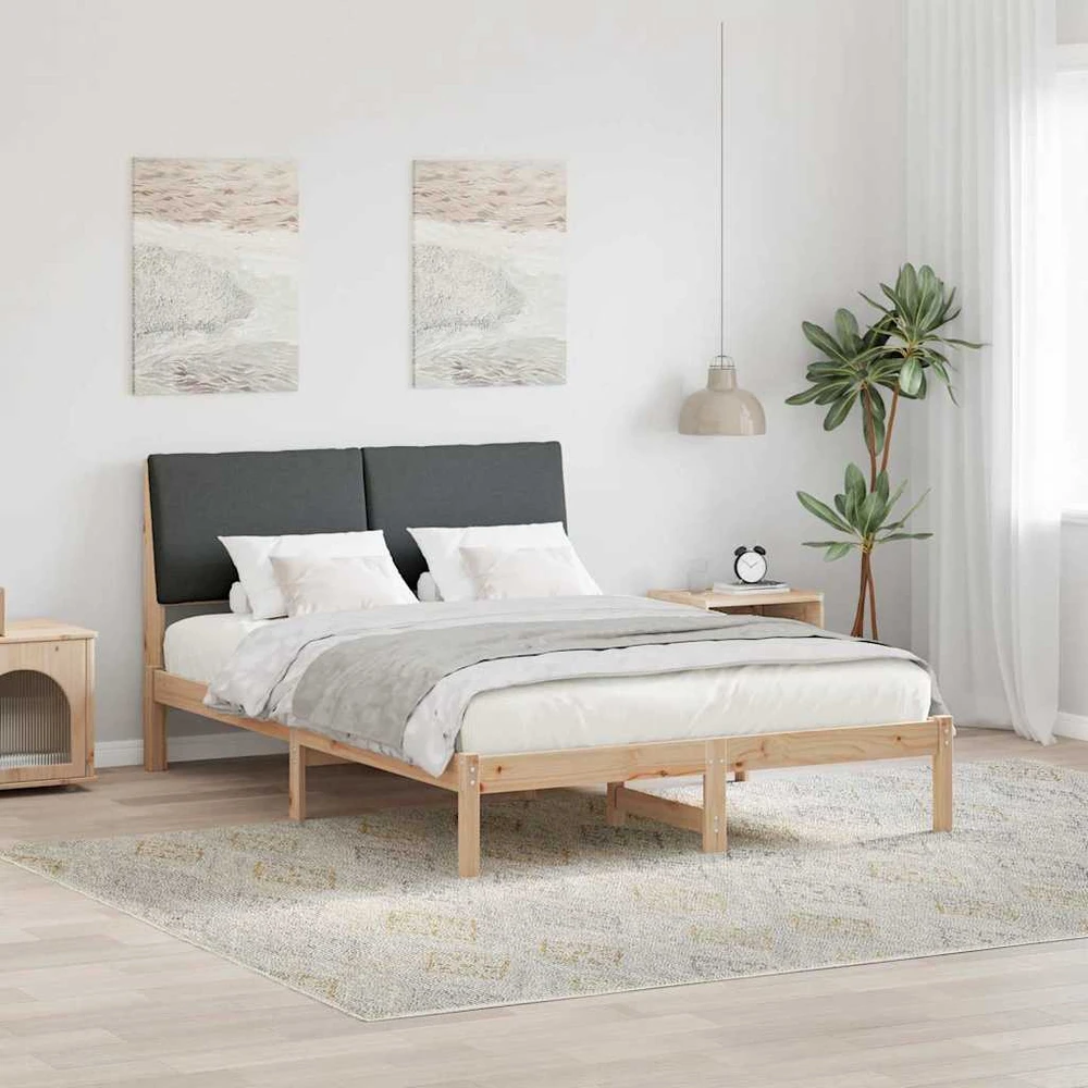 Lovos rėmas ruda ir tamsiai pilka 150 x 200 cm Pušies masyvas