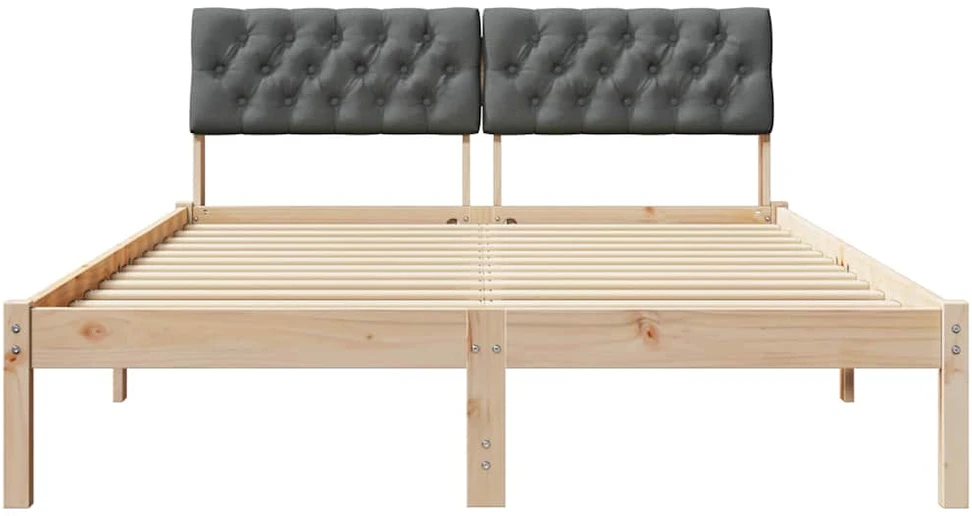 Lovos rėmas ruda ir tamsiai pilka 160 x 200 cm Pušies masyvas