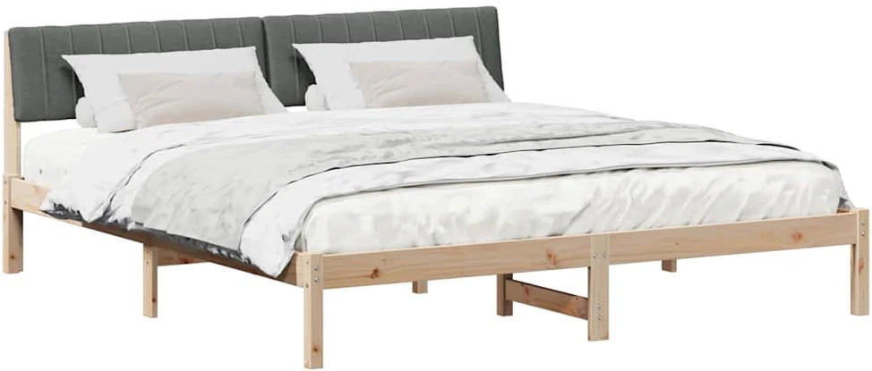 Lovos rėmas ruda ir tamsiai pilka 180 x 200 cm Pušies masyvas