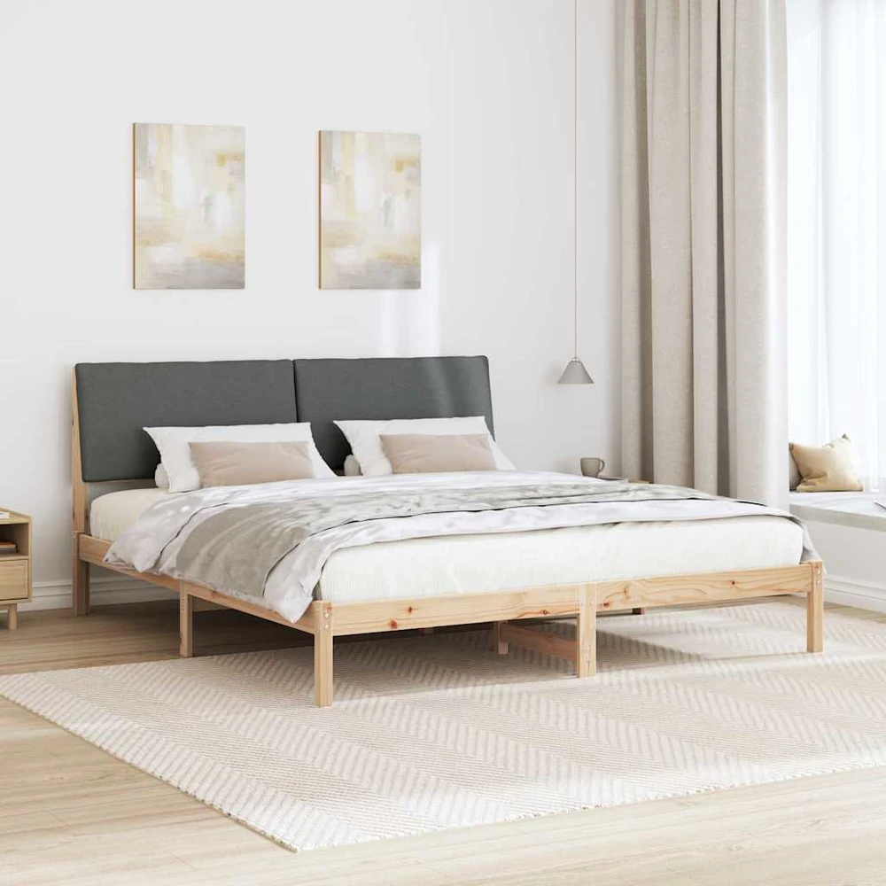 Lovos rėmas ruda ir tamsiai pilka 180 x 200 cm Pušies masyvas