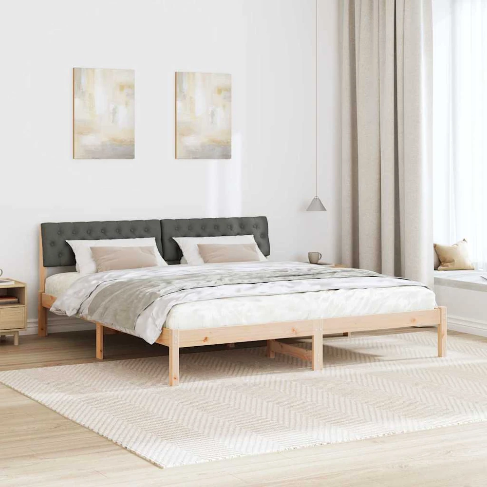 Lovos rėmas ruda ir tamsiai pilka 180 x 200 cm Pušies masyvas