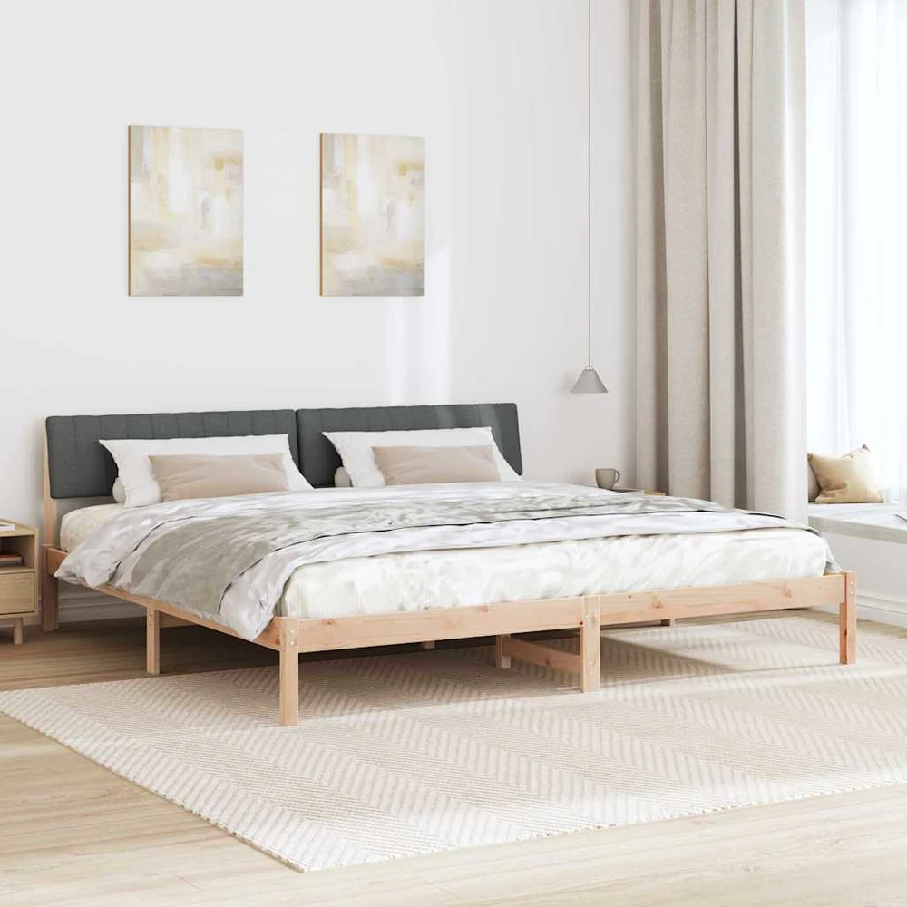 Lovos rėmas ruda ir tamsiai pilka 200 x 200 cm Pušies masyvas
