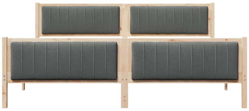 Lovos rėmas ruda ir tamsiai pilka 200 x 200 cm Pušies masyvas