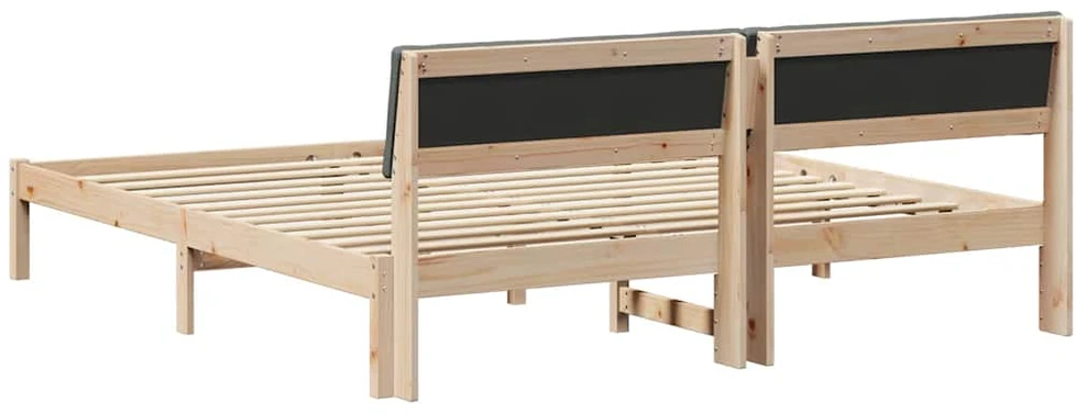 Lovos rėmas ruda ir tamsiai pilka 200 x 200 cm Pušies masyvas