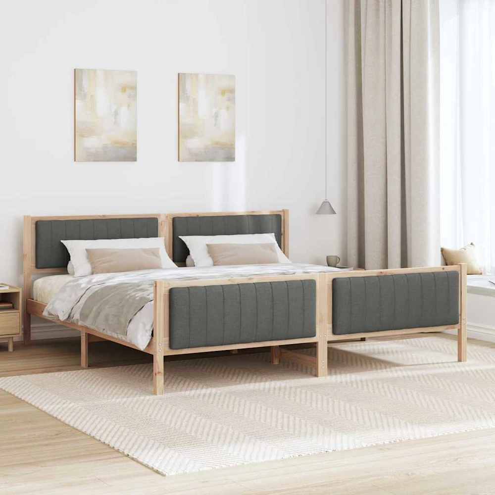 Lovos rėmas ruda ir tamsiai pilka 200 x 200 cm Pušies masyvas