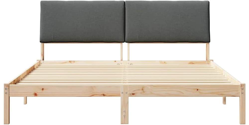 Lovos rėmas ruda ir tamsiai pilka 200 x 200 cm Pušies masyvas