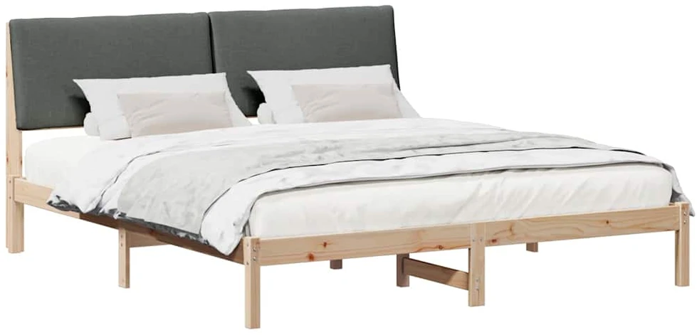 Lovos rėmas ruda ir tamsiai pilka 200 x 200 cm Pušies masyvas