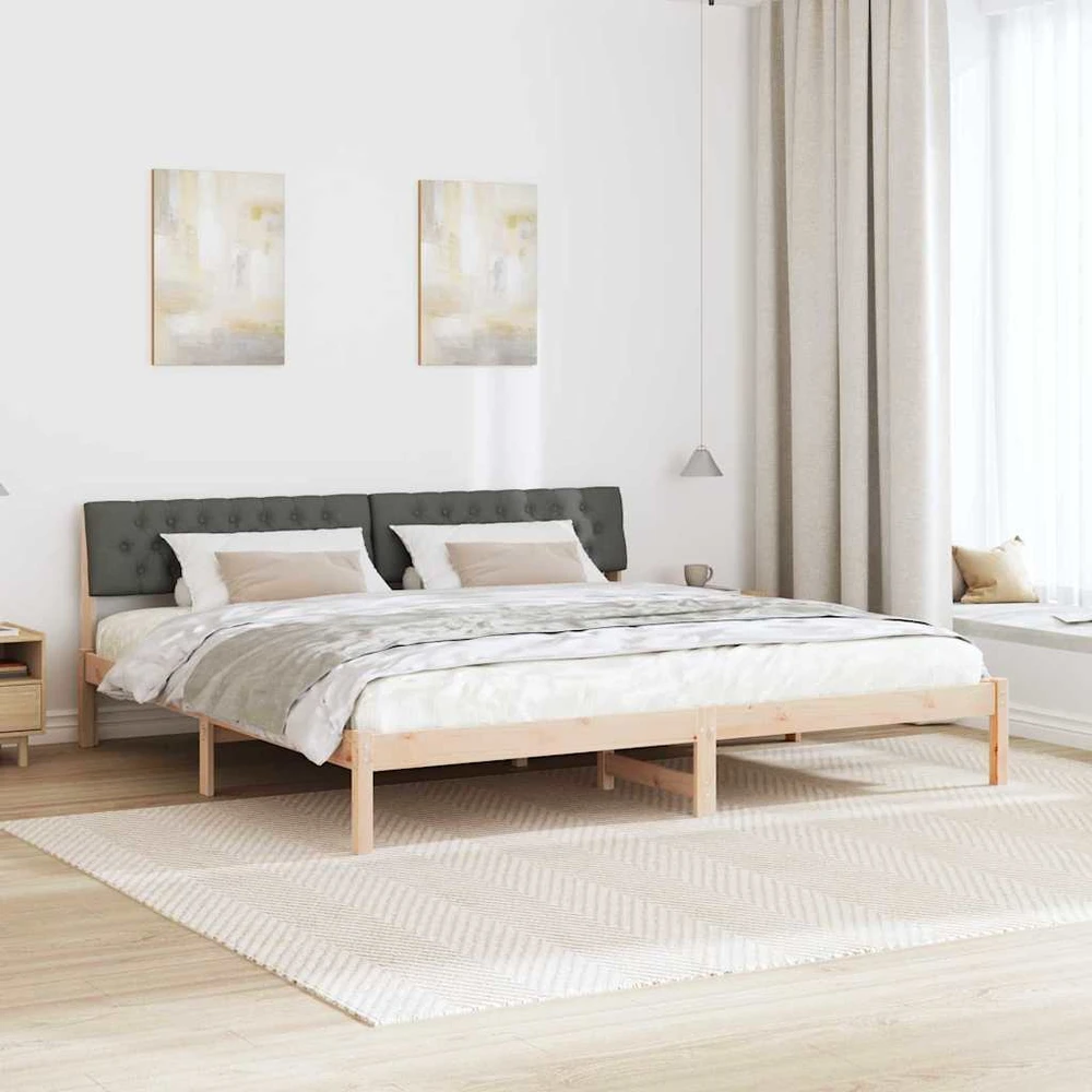 Lovos rėmas ruda ir tamsiai pilka 200 x 200 cm Pušies masyvas