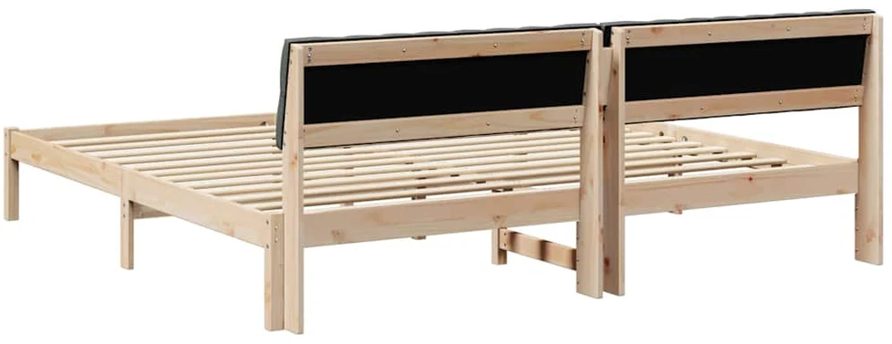 Lovos rėmas ruda ir tamsiai pilka 200 x 200 cm Pušies masyvas