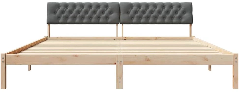 Lovos rėmas ruda ir tamsiai pilka 200 x 200 cm Pušies masyvas
