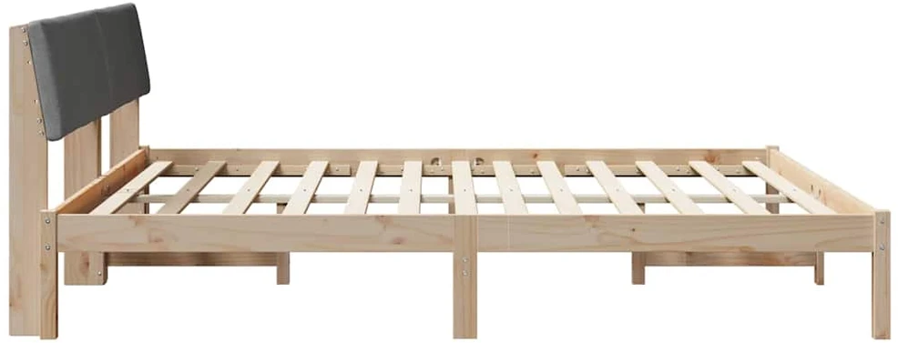 Lovos rėmas ruda ir tamsiai pilka 200 x 200 cm Pušies masyvas
