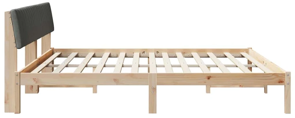 Lovos rėmas ruda ir tamsiai pilka 200 x 200 cm Pušies masyvas