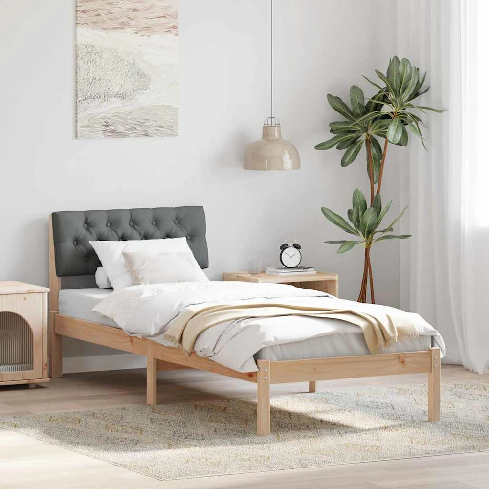 Lova Lovos rėmas ruda ir tamsiai pilka 75 x 190 cm Pušies masyvas