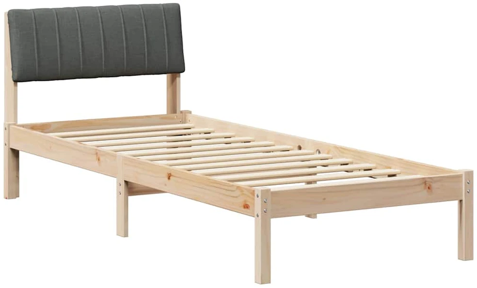 Lova Lovos rėmas ruda ir tamsiai pilka 75 x 190 cm Pušies masyvas