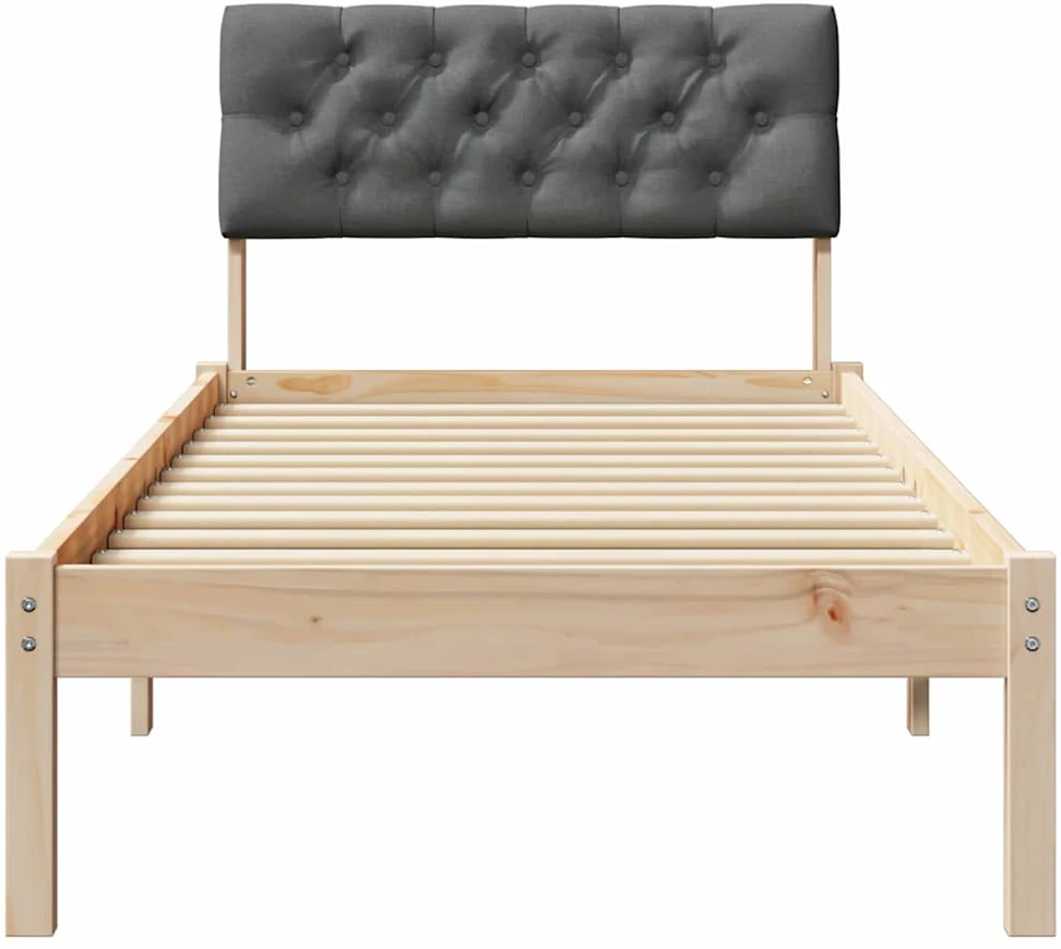 Lova Lovos rėmas ruda ir tamsiai pilka 75 x 190 cm Pušies masyvas