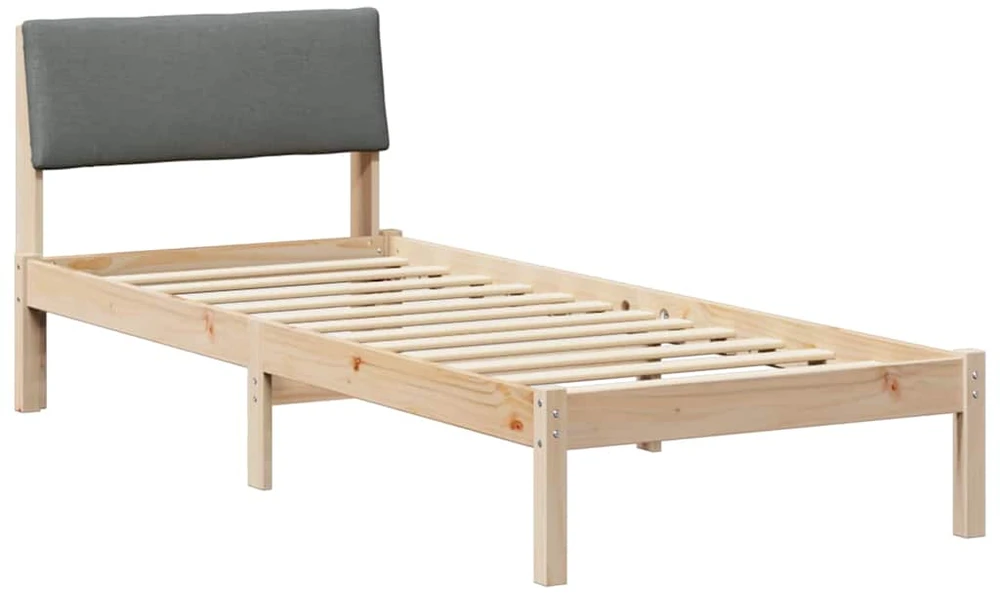 Lova Lovos rėmas ruda ir tamsiai pilka 75 x 190 cm Pušies masyvas