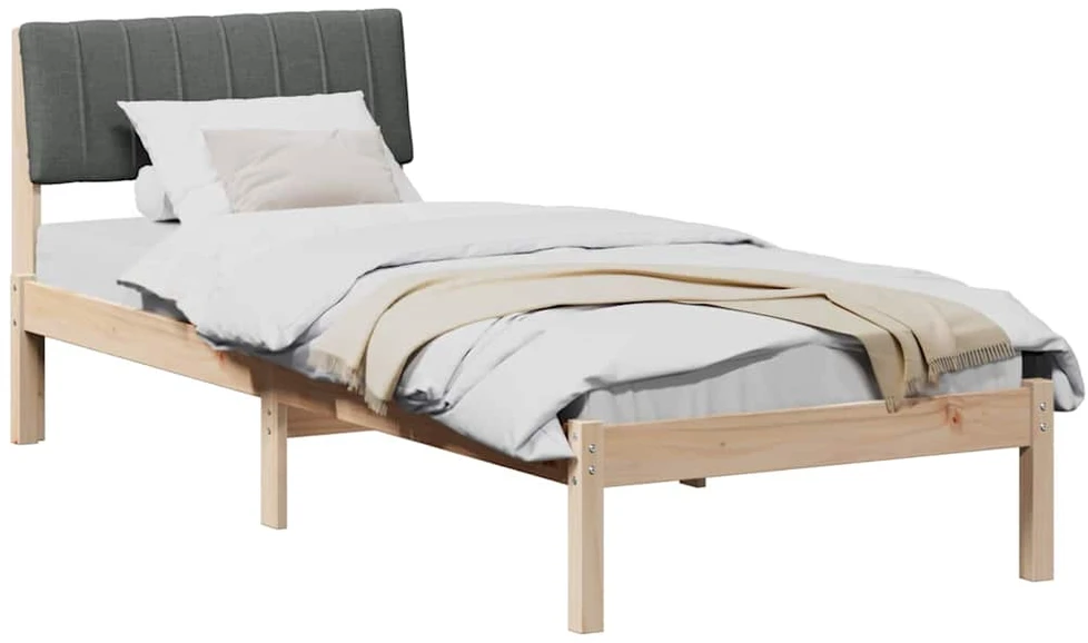 Lova Lovos rėmas ruda ir tamsiai pilka 75 x 190 cm Pušies masyvas