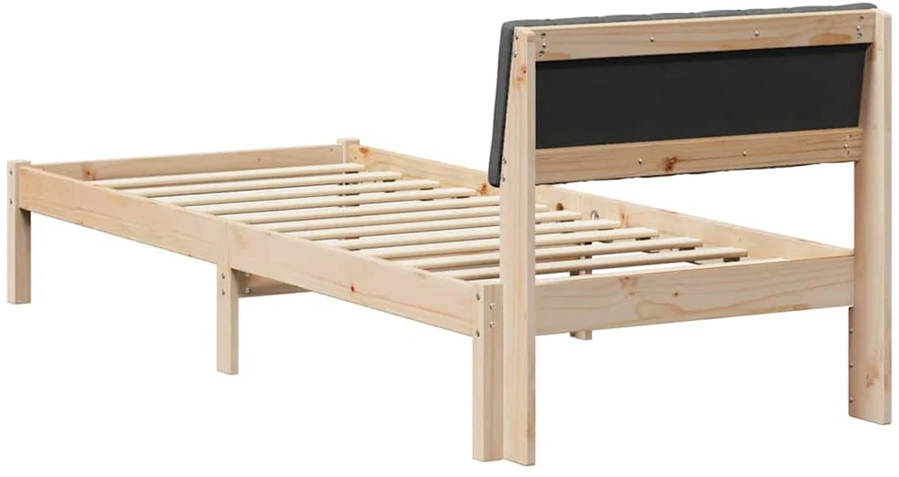 Lova Lovos rėmas ruda ir tamsiai pilka 75 x 190 cm Pušies masyvas