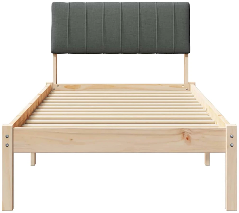 Lova Lovos rėmas ruda ir tamsiai pilka 75 x 190 cm Pušies masyvas