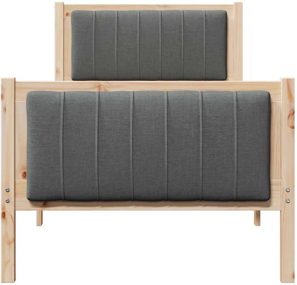 Lova Lovos rėmas ruda ir tamsiai pilka 75 x 190 cm Pušies masyvas