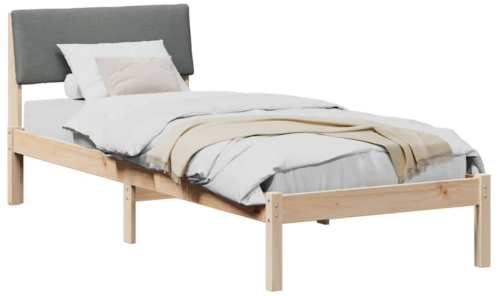 Lova Lovos rėmas ruda ir tamsiai pilka 75 x 190 cm Pušies masyvas