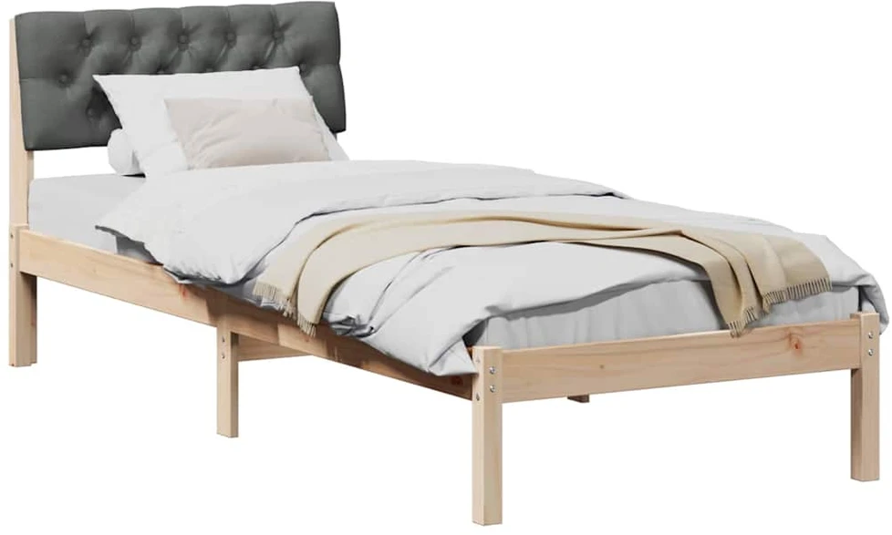 Lova Lovos rėmas ruda ir tamsiai pilka 80 x 200 cm Pušies masyvas