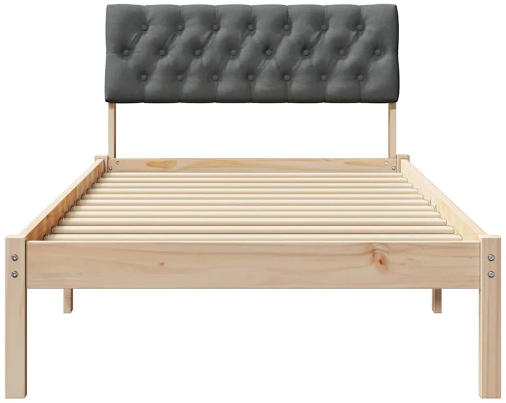 Lova Lovos rėmas ruda ir tamsiai pilka 90 x 190 cm Pušies masyvas