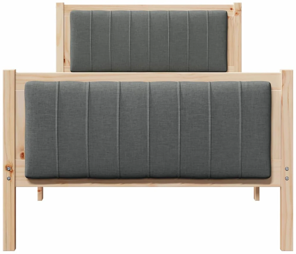 Lova Lovos rėmas ruda ir tamsiai pilka 90 x 190 cm Pušies masyvas